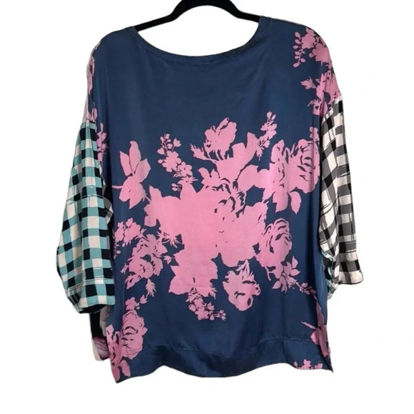 Warm Floral Silk Blend Blouse Size Large - Picture 7 of 7